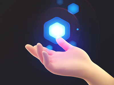 Magic ⬢ branding character hand hex human illustration magic ui8