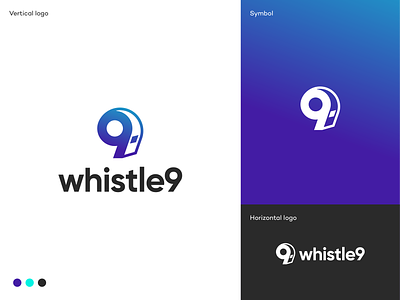 Whistle9 logo 9 ai app app icon artificial intelligence branding gradient icon logo logodesign logodesigner mark saas simple creative logo software logo startup symbol tech startup web app whistle