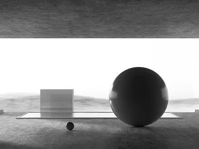 Primitives 02 3d architecture c4d design geometric illustration monochrome