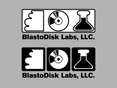 Blastodisk Labs logo / Explorations A branding gaming icon logo retro science