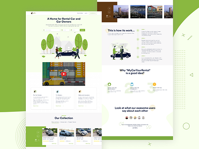 Rent a Car | Website Landing Page cards creative design illustraion landing page sliders steps testimonial website