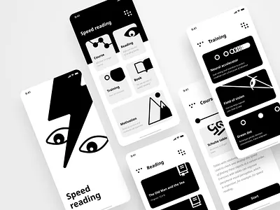 Speed reading app app bhsad design mad6 mobile app design reading app speed reading ui