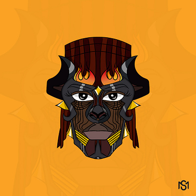 MASQ africa design drawing fire illustration illustrator mask masq masquerade vector