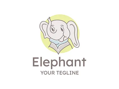 Elephant Logo Template animal animation cartoon character cute design elephant fun funny illustration kids logo