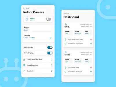App design for an IOT Smarthub Solution app app design blue and white ios iot minimal smart ui uidesign
