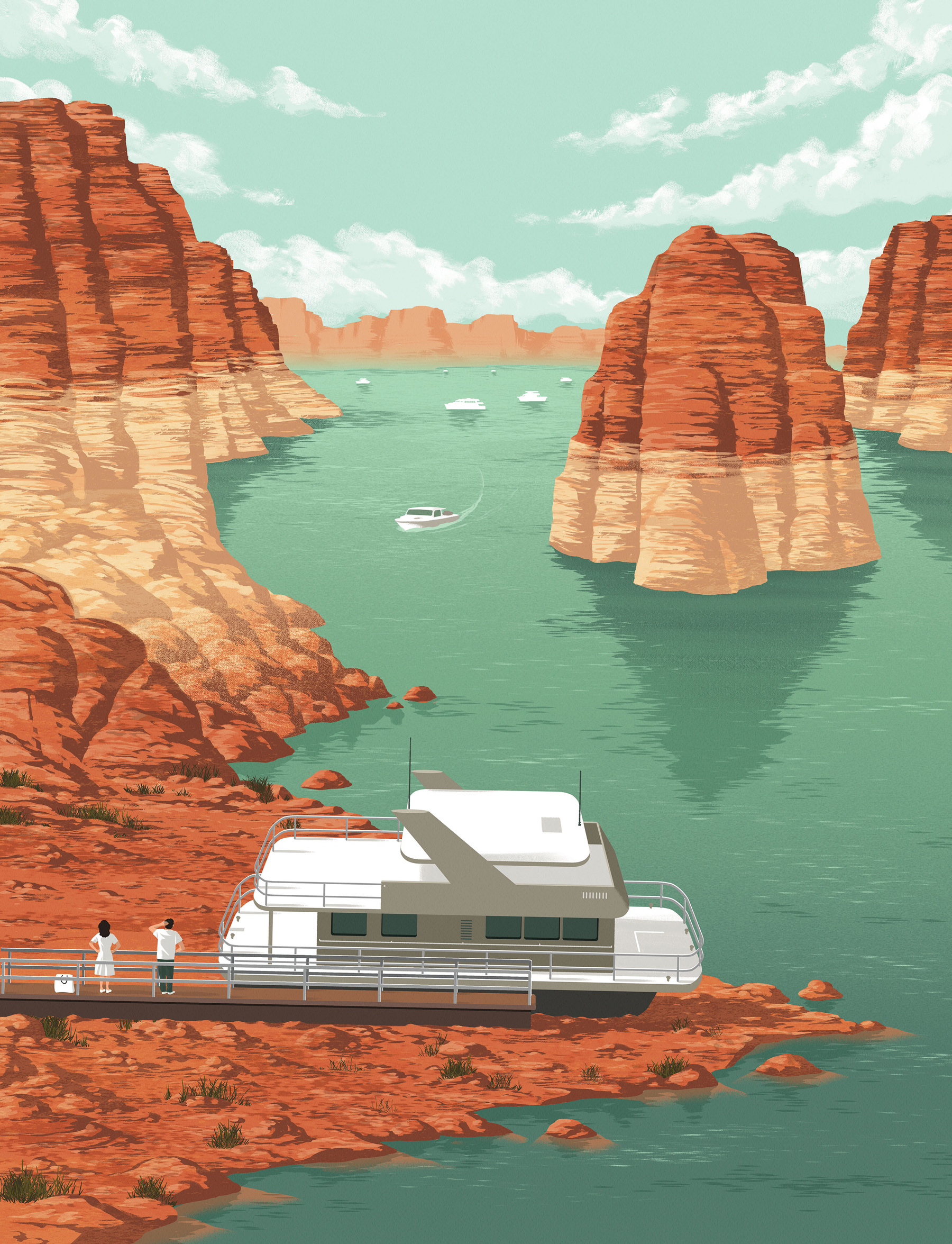 Desert digital editorial folioart illustration landscape rui ricardo