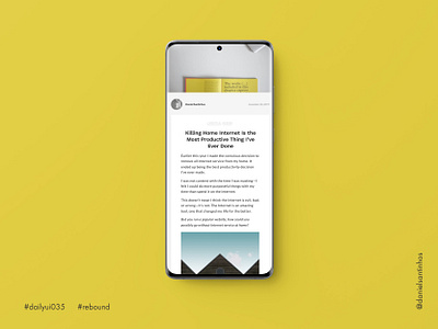 Daily UI #035 - Blog Post (Rebound) 035 aveiro blog blog design blog post blogger blogging dailyui dailyui 035 dailyuichallenge freelancer graphic designer minimalism minimalist minimalistic mobile ui post ui design ui designer ui ux