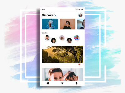 Social Media UI Design adobe xd illustraion logo social media ui