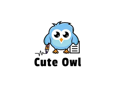 Cute Owl Learn - Logo Template animal animation book cartoon character characters creative creative logo cute design education fun funny illustration kids learn modern owl paper