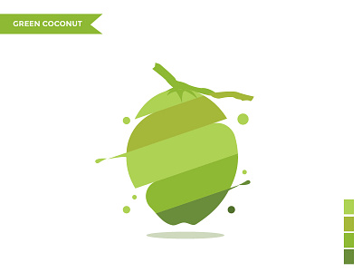 green coconut branding character design flat flat design icon illustration logo vector