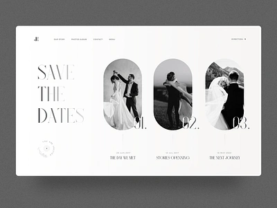 Couple's Wedding Website clean events fireart fireart studio minimal ui ui ux website website header wedding