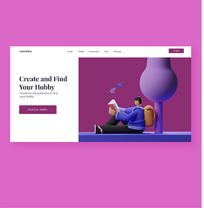 Find Hobby 3d application design figma figmadesign ui uiuxdesign ux vector web design