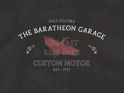 The Baratheon Garage branding creative design font illustrator lettering logo logotype type typography