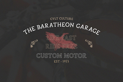 The Baratheon Garage branding creative design font illustrator lettering logo logotype type typography