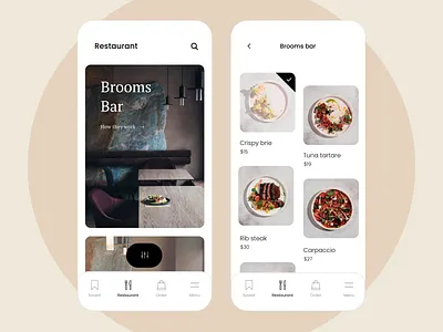 Delivery App add to cart branding cafe delivery ecommerce flat food iphone minimal mobile app mobile design online shop order restaurant ui ux