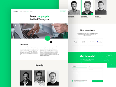 Twingate Website: About Page about us grid landing page layout responsive website team ui ux web design