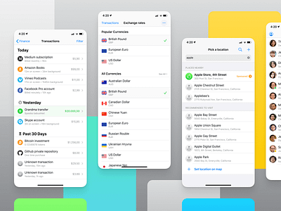 Figma iOS UI kit - Table view Lists design app contacts dark design figma ios iphone list lists mobile native settings table templates ui ui kit view