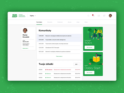 ZUS | Redesign Concpect | Panel Animation animation dashboard dashboard ui insurance panel poland polska redesign ubezpieczenia ui urząd zakład ubezpieczeń społecznych