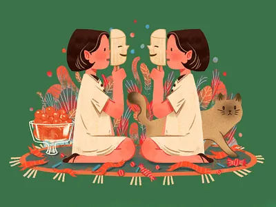 20200507 cat design girl illustration 插图 设计