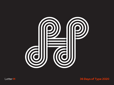 H 36daysoftype black circle geometry h illustration letter lettering line linear logo mark white