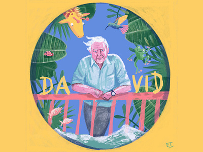 Sir David Attenborough davidattenborough digital illustration digitalillustration drawing illustration plants portrait portraits procreate sirdavidattenborough texture tropical wildlife