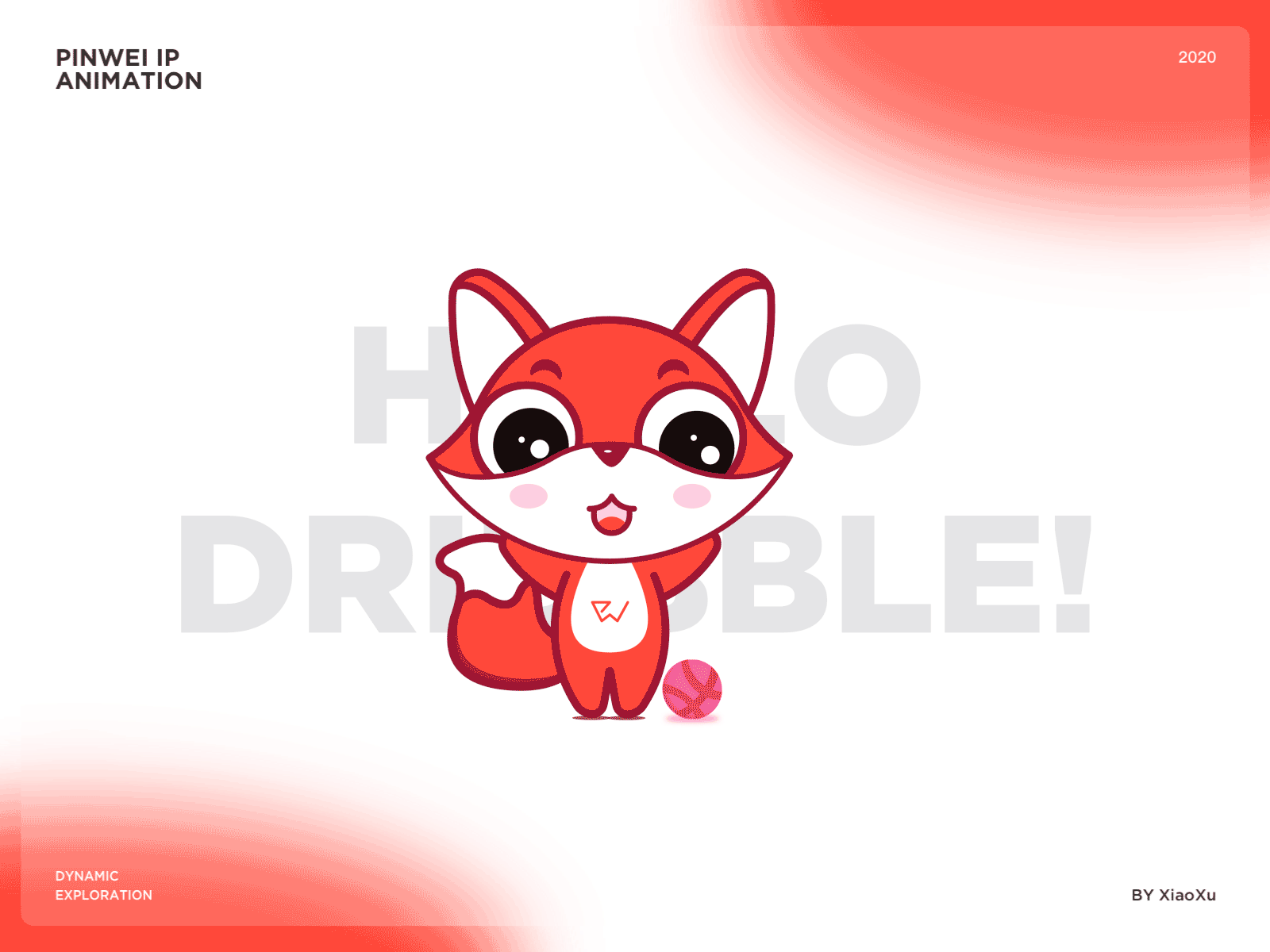 PinWei IP Animation Exploration ball daily ui dribbble fox hello image motion