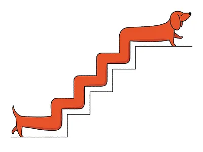 Sausage dog 02 black and red cute illustration dachshund dachshund illustration design dog dog art dog illustration dogs funny illustration illustration stairs