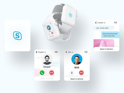 Skype App 2020 design app design apple design apple watch calling app figma flat ios app latest design minimal new design popular sketch skype ui watch watch app watch ui watches watchface