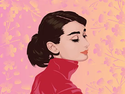 Audrey Hepburn audrey hepburn colors flowers illustration woman women