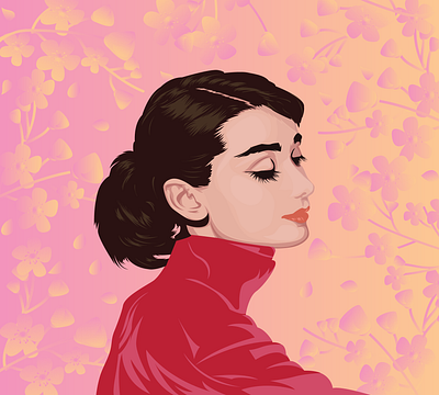 Audrey Hepburn audrey hepburn colors flowers illustration woman women