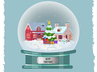 Christmas Globe ball christmas card chritmas globe snowman