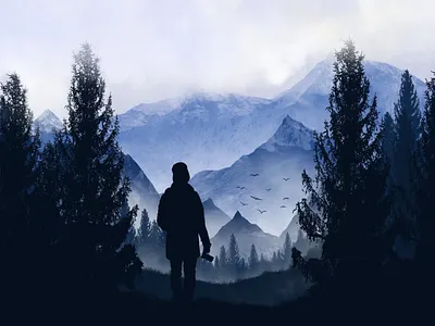 Landscape 1 fog illustration landscape mountain paint painting painting brushes photoshop view