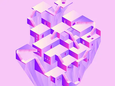 Crystal Maze amethyst crystal illuistation maze pruple rooms violet