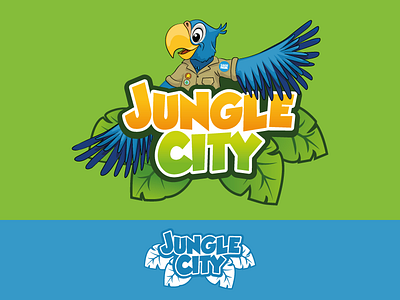 JungleCity children's playground belgium children childrenplaysground childrens illustration city corona drawing dreamland jungle junglecity kids kidsgarden kidsplay logo logodesign mascot mascotte papegaai parrot playground