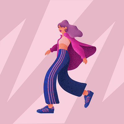 IDK colors dancing girl illustration sport texture