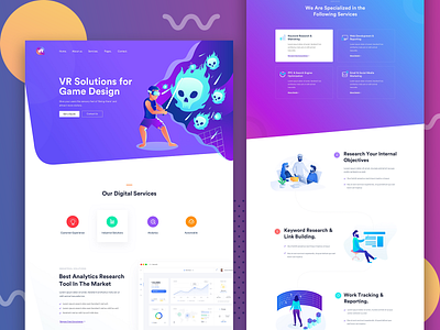 Service Landing Page design game game design gradient landing page landing page design landingpage service virtual virtual reality vr