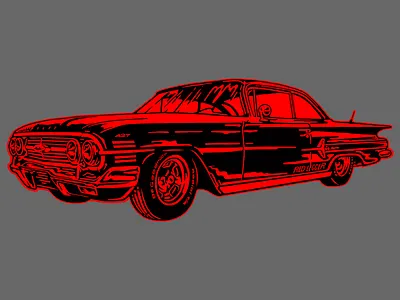 1960 Chevy Impala art chevy classic car design hotrod illustration illustrator impala vector