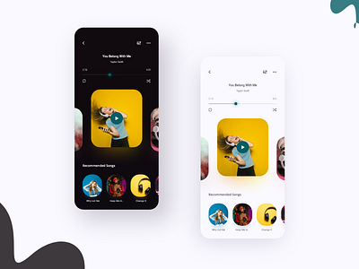 Music App on Dark mode and Light Mode adobe xd app design app interface application daily ui design interface music app ui music player ui uiux ux design