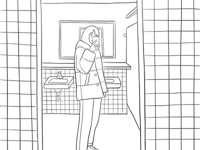 Day 6: Frames black white black and white design drawing girls illustration line lineart linework minimalism portraits selfie