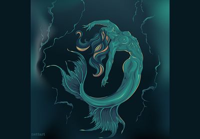 Mermaid - concept art concept art coreldraw mermaid vector