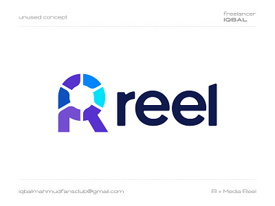 R with Media Reel Logo Mark brand identity branding creative logo design icon identity logo logo design logo designer logotype media logo modern modern logo monogram play logo r logo reel logo typography vector