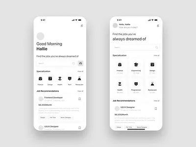 Job Listing App (Wireframe) dailui figma ios iphone