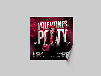 Valentine Party Flyer design flyer flyer design graphic design poster poster design valentine flyer