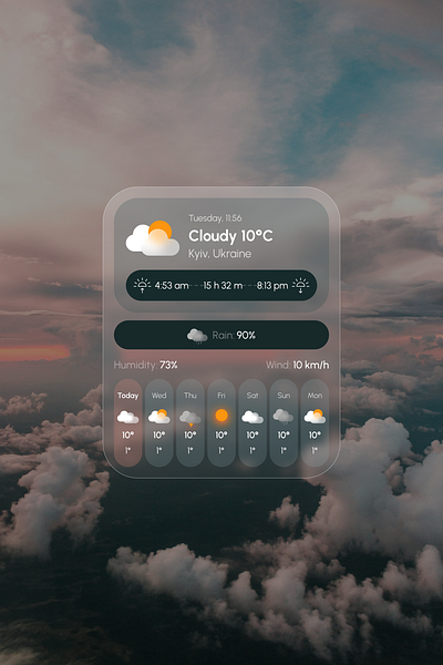 Minimal Weather Widget UI