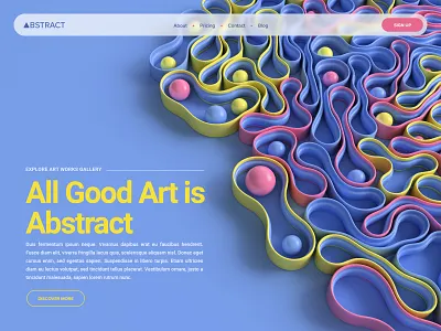 Abstract 3d abstract art cover design home page landing page render ui ux visual web design webshocker website