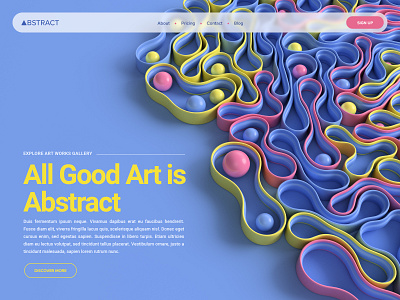 Abstract 3d abstract art cover design home page landing page render ui ux visual web design webshocker website