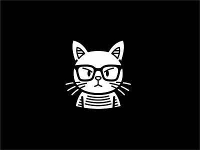 Grumpy Hipster Cat Logo animal branding cartoon cat cool design fashion glasses grumpy hipster identity illustration kitty logo mark mascot pet symbol vector vet