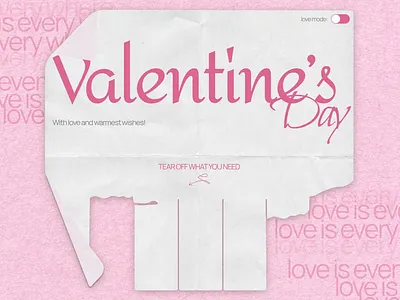 Valentine's Day card design development artwork banner brochure card cards creative design graphic design graphicdesign graphics illustraion illustrations minimalism pink poster poster design typography valentinecard valentinesday visual design