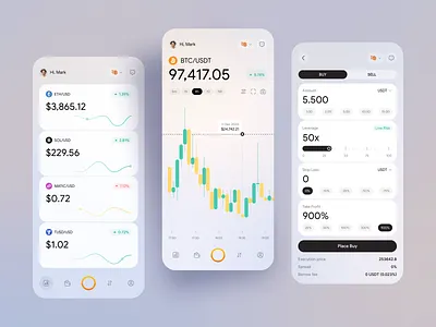 Crypto Trading Mobile App app app design bitcoin blockchain crypto app crypto trading crypto wallet cryptocurrency ethereum exchange finance ios mobile app design mobile ui monile app product design trading