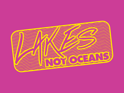 Lakes Not Oceans 80s branding design hat design illustration lakes midwest retro typography